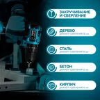 Дрель-шуруповерт аккумуляторная ударная бесщеточная Oasis ASU-18A, 18 В Li-ion 2x2 Ач