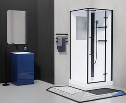 Душевая кабина Esbano ESM-QUADRO-90 Right 90х90х215 стекло прозрачное, профиль черный