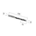 Фреза DJTOL N2QX1275 спиральная двухзаходная сферическая (по дереву, композиту (АКП), пластику)