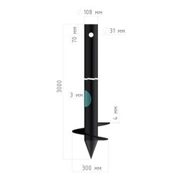 Свая винтовая сварная СВС 108x3000 мм
