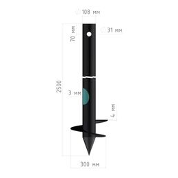 Свая винтовая сварная СВС 108x2500 мм