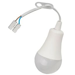 Лампа на подвесе пластиковая с клеммой цвет белый 15 см