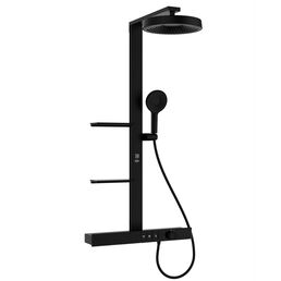 Душевая стойка Black&White Gravity GH-9005-MB черная матовая, с термостатом, с изливом