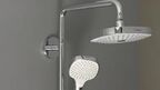 Душевая стойка Hansgrohe Croma Select E 180 2jet Showerpipe 27352400 с термостатом и изливом, белая, хром