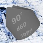 Шаблон для резки труб врезка d60 мм в d60 мм, под углом 90 градусов