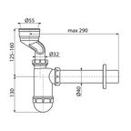 Сифон для писсуара Alcadrain 1 1/4х40 мм без выпуска (A45A)
