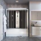 Душевой бокс Taliente 150x70 TA-15070G стекло тонированное, профиль матовый хром