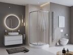 Душевой уголок BelBagno Uno 90x90 UNO-195-R-2-90-CH-CR стекло шиншилла, профиль хром, без поддона