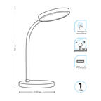 Светильник настольный Gauss Qplus GTL503 8W 500lm 4000K 170-265V белый диммируемый USB LED