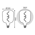 Лампа светодиодная Gauss Filament V140 E27 265 В 5 Вт фигурная 200 лм теплый белый свет цвет зеленый