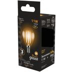 Лампа светодиодная Gauss LED Filament E14 11 Вт шар прозрачный 720 лм, тёплый белый свет