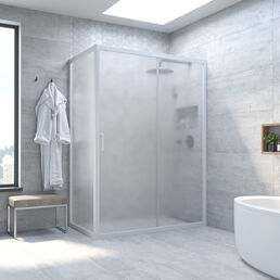 Душевой уголок Vegas-Glass 155x95 ZP+ZPV NOVO h2000 155*95 01 10 профиль белый, стекло сатин