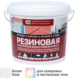 Краска резиновая Jobi трещиностойкая матовая цвет белый база A 1 л