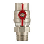Кран шаровой латунный Stout SVB 1 1/4 ВР(г) х 1 1/4 НР(ш) полнопроходной бабочка со сгоном прямой (SVB-1007-200032)