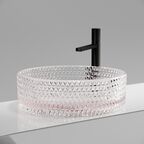 Раковина накладная Ceramica Nova Cristal 36 см CN6061 розовая