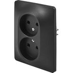 Розетка двойная встраиваемая Systeme Electric Glossa без заземления в сборе цвет антрацит