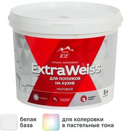Краска для потолков Parade DYI ExtraWeiss матовая цвет белый база А 5 л