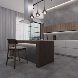 Глазурованный керамогранит Arcadia Ceramica Cement Gris 60x120 см 1.44 м² матовый цвет серый