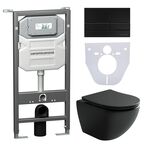 Комплект подвесного унитаза с инсталляцией Ceramica Nova Forma CN4002MB_1002B_1000 черный матовый