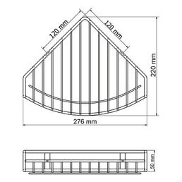 Полка металлическая угловая WasserKraft серебряный 27,6х5 см