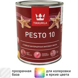 Эмаль Tikkurila Pesto 10 матовая прозрачная база С 0.9 л