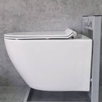 Унитаз подвесной CeramaLux 2196-2 белый, с крышкой микролифт
