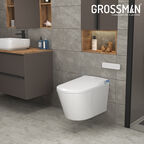 Комплект Унитаз-биде подвесной с инсталляцией Grossman 901.5702.01.000 с сиденьем микролифт, белый