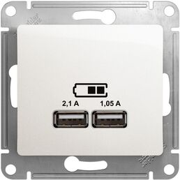 Розетка USBх2 (перламутровый) Systeme Electric Glossa GSL000633