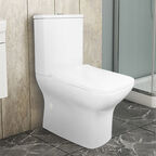 Унитаз-компакт безободковый Azario Fresco AZ-8302 с крышкой микролифт, белый