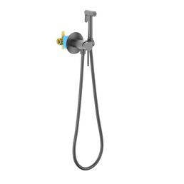 Встраиваемый гигиенический душ со смесителем для у Aquatek Европа AQ1021BGM черный, хром