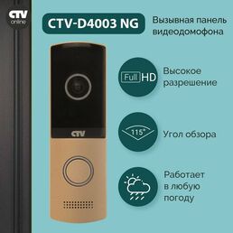 Вызывная панель видеодомофона CTV-D4003NG (Шампань)