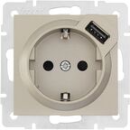 Розетка USB встраиваемая Lezard Vesna 742-3788-181 с заземлением цвет титан