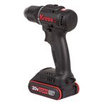 Дрель-шуруповерт аккумуляторная бесщеточная KRESS KU212.1, 20В, 50Нм, 2Ач x2, ЗУ 2А, Сумка + коробка