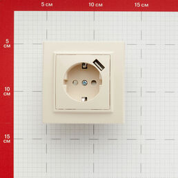 Розетка EKF Минск встраиваемая бежевая с USB-А (ERR16-028-200-USB)