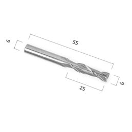 Фреза DJTOL AA2LX6.25 спиральная двухзаходная (по дереву, композиту (АКП), пластику)