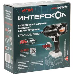 Бесщеточный ударный аккумуляторный гайковерт Интерскол ГАУ-1200/36ВЭ 819.0.0.70