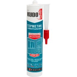 Герметик силиконовый Kudo Praktik уксусный универсальный прозрачный 260 мл