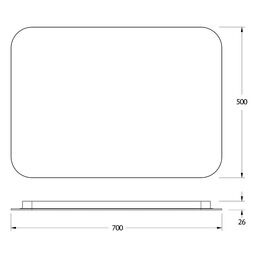 Зеркало Defesto Opti 70x50 21W с LED-подсветкой, сенсорный выключатель, теплый свет