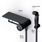 Гигиенический душ Am.Pm X-Joy F0H85A822 с полкой и бумагодержателем, черный матовый