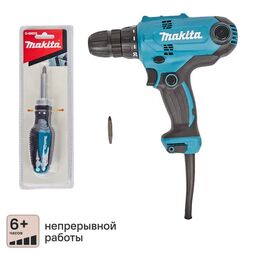 Дрель-шуруповерт сетевая Makita DF0300X1, 320 Вт