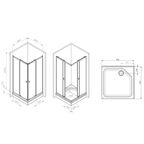 Душевой уголок AM.PM Flash W9HG-403-090-BT квадратный 90x90 см черный профиль прозрачное стекло раздвижной