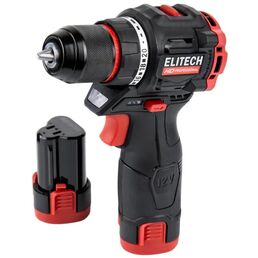 Дрель-шуруповерт аккумуляторная бесщеточная Elitech HD CD12L2, 12 В Li-ion 2x2 Ач