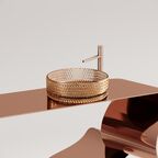 Раковина накладная Ceramica Nova Cristal 36 см CN6058 бежевая