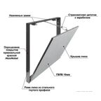 Люк скрытого типа нажимной Хаммер Про сталь съемный серый 30x30 см