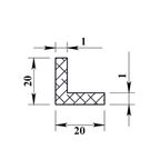 Профиль L-образный алюминий 20x20x1x1000 мм