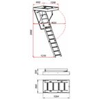 Лестница чердачная складная с секциями OLS-B 120x60x280 см