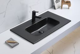 Раковина встраиваемая сверху CeramaLux 102 см 9100MMB черная матовая
