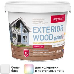 Краска для деревянных фасадов Bayramix Exterior Wood матовая цвет белый 0.9 л
