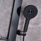 Душевая стойка Black&White Gravity GH-9005-MB черная матовая, с термостатом, с изливом