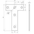Пластина крепежная Т-образная 50x70x16x2